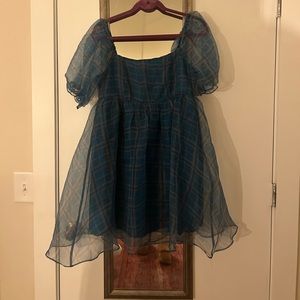 Plaid organza dress